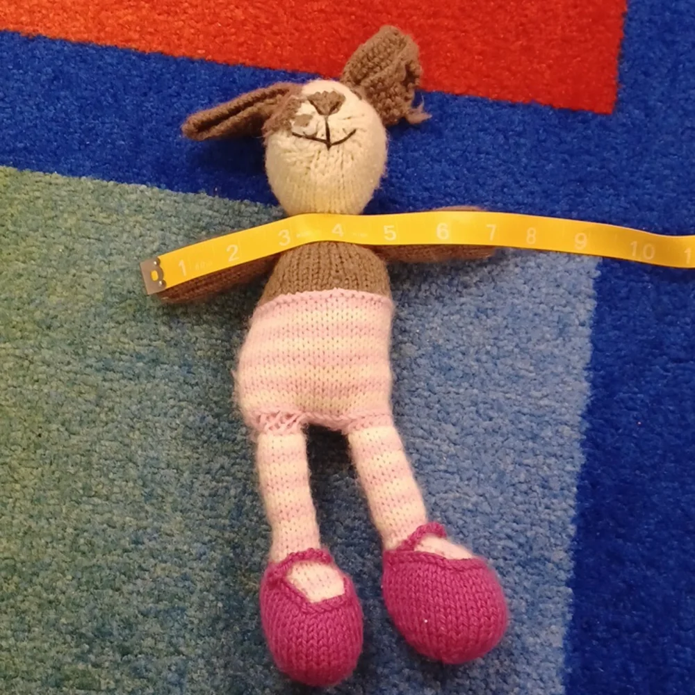 โ Handmade Yarn Crochet floppy Yarn cute Bunny Soft Toy lovey knitted plush - Picture 13 of 15